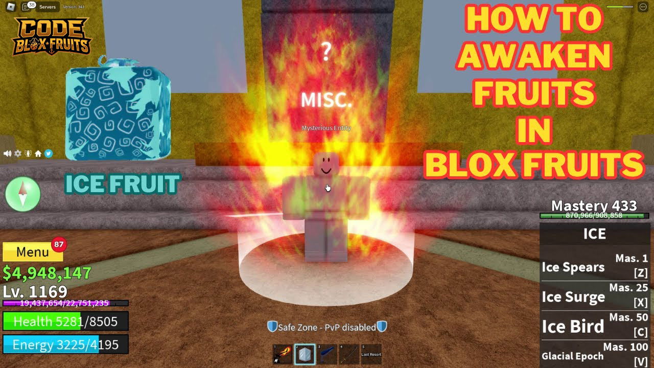 Mysterious Entity hiển thị lựa chọn Awakening kỹ năng Flame
