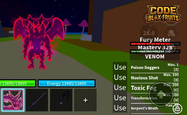 Fury Meter của Venom trước và sau khi được nạp đầy