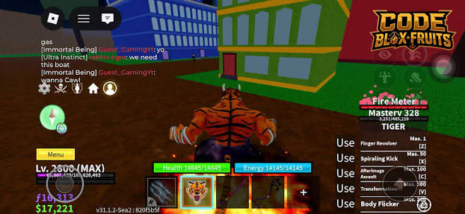 Nhân vật Tiger ở trạng thái Overheat sau Blazing Form