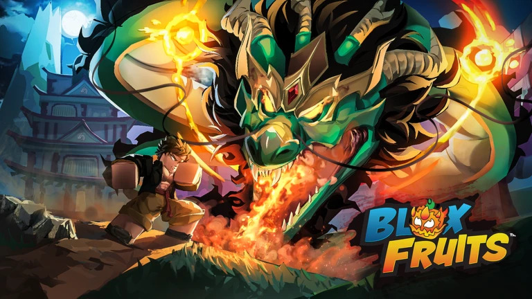 Trang Blox Fruits trên Roblox hiển thị nút Play và tên nhà phát triển Gamer Robot Inc
