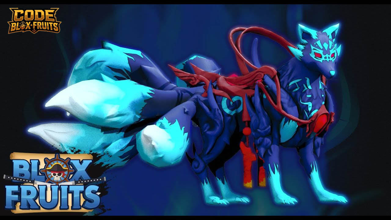 Kitsune Transformation trong Blox Fruits di chuyển trên mặt nước
