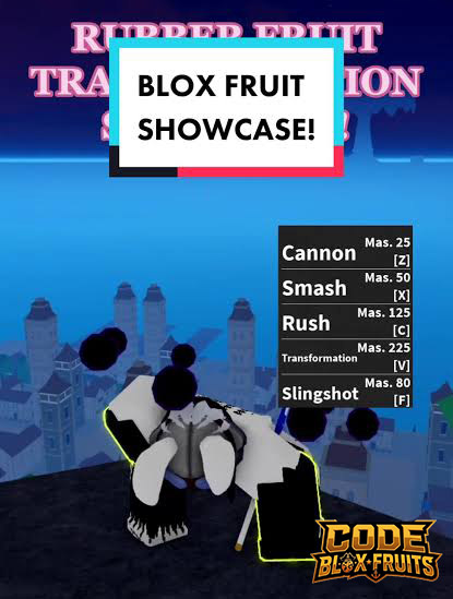 Rubber trước và sau khi kích hoạt Transformation trong Blox Fruits