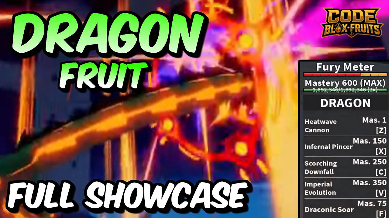 Giao diện kỹ năng và các mốc Mastery của Dragon trong Blox Fruits