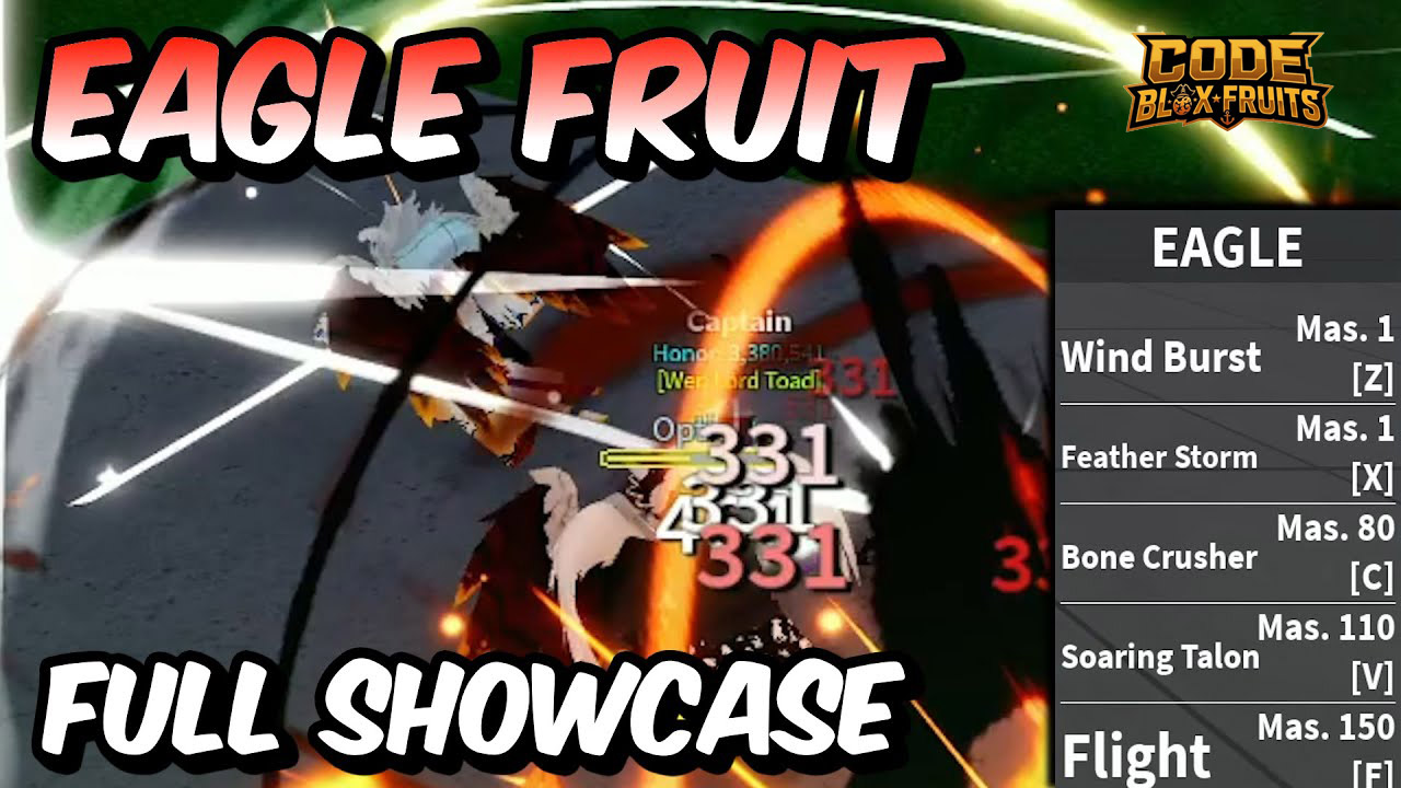 Giao diện kỹ năng và Mastery của trái Eagle trong Blox Fruits