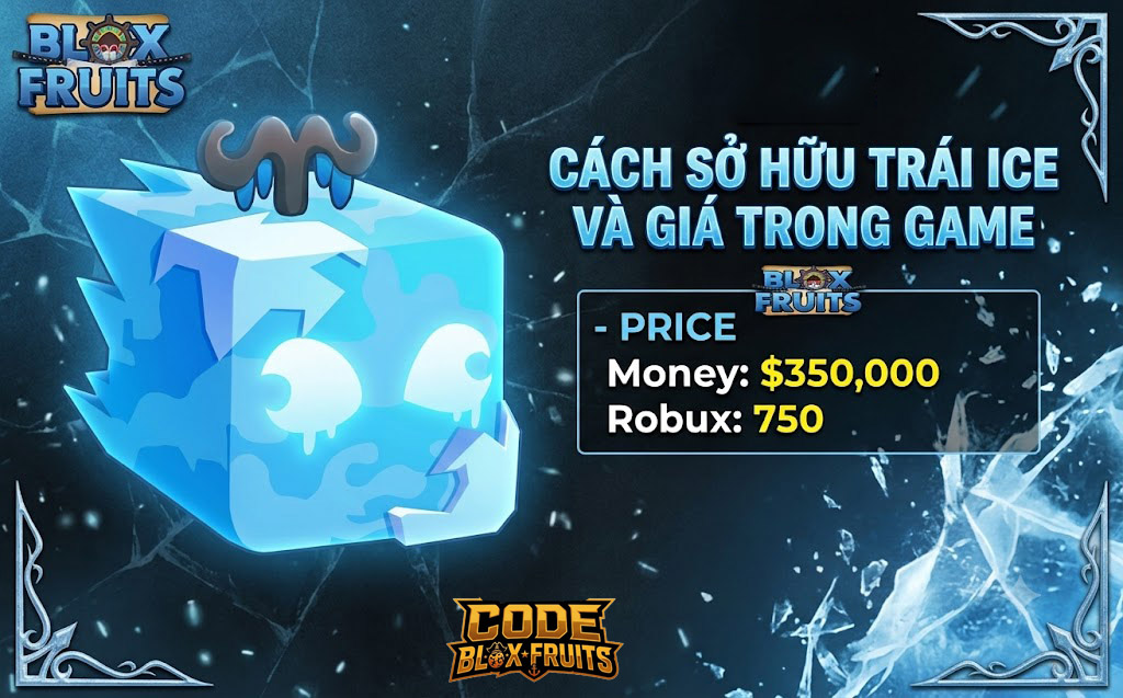 Trái Ice hiển thị giá tại Blox Fruit Dealer trong Blox Fruits