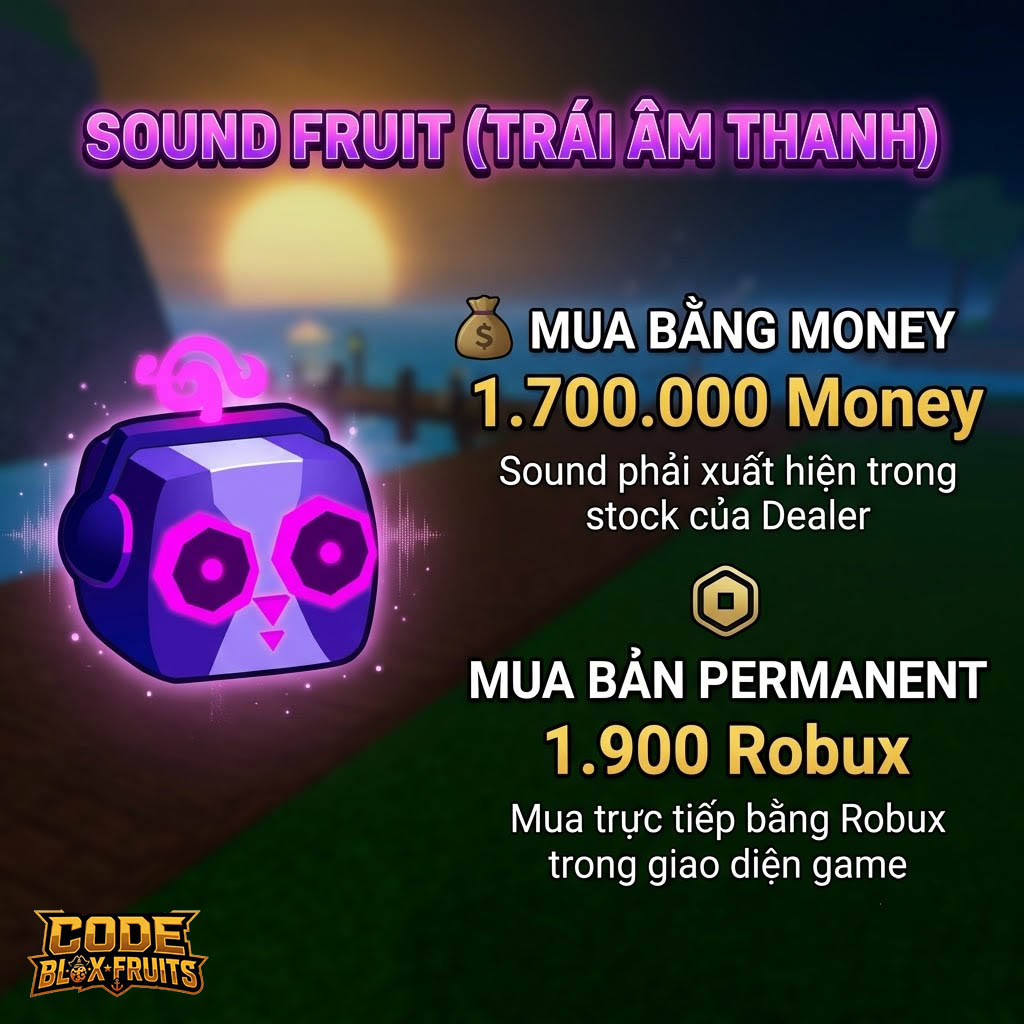 Sound hiển thị trong giao diện Blox Fruit Dealer
