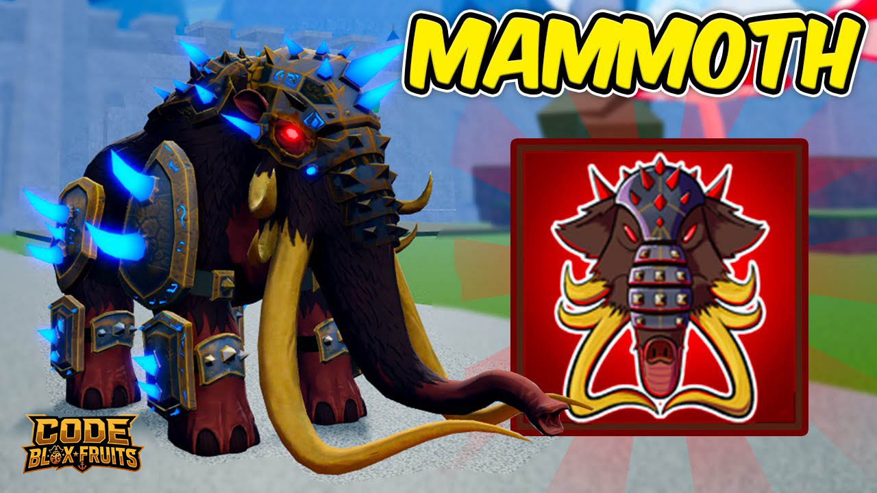 Mammoth trong dạng thường và dạng Transformation trong Blox Fruits