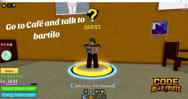 Bartilo tại Café giao Colosseum Quest trong Blox Fruits