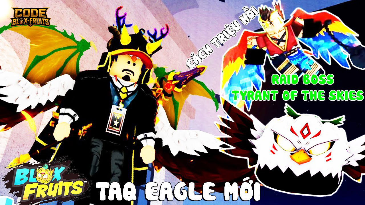 Nhân vật sử dụng trái Eagle với đôi cánh trong Blox Fruits