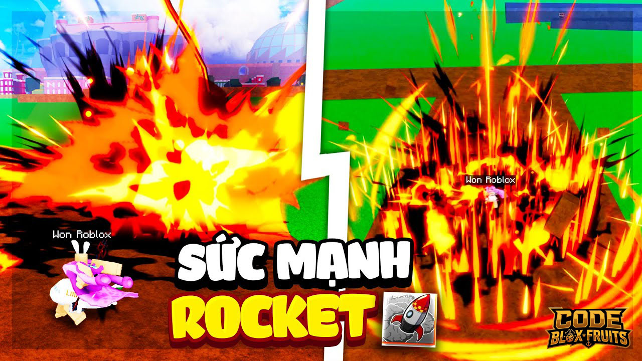Rocket Crash gây sát thương lên nhóm NPC trong Blox Fruits